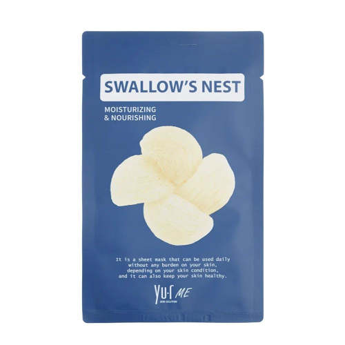 Yu.R Маска для лица с экстрактом ласточкиного гнезда Yu.R ME SWALLOW'S NEST Sheet Mask 1 шт