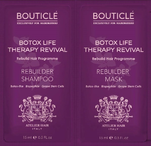 Bouticle Пробник ботокс восстанавл. шампунь Rebuilder Shampoo/ботокс маска Rebuilder Mask 15+15мл