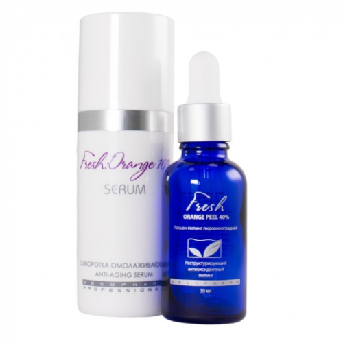 Mesopharm Набор средств FRESH:ORANGE PEEL 40% + FRESH:ORANGE SERUM 10% 2*30 мл
