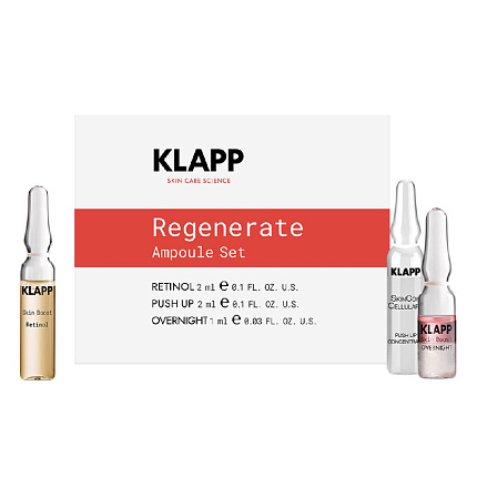 KLAPP Regenerate Ampoule Set (сет из 3-х ампул с концентратами Retinol, Overnight, Push-ap) 1 шт