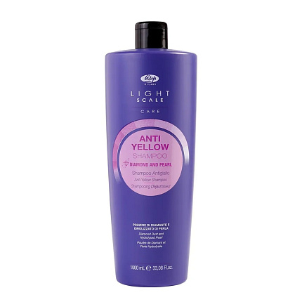 Lisap Шампунь для осветленных, мелированных волос – “Light Scale Care Anti Yellow Shampoo”  1000  мл